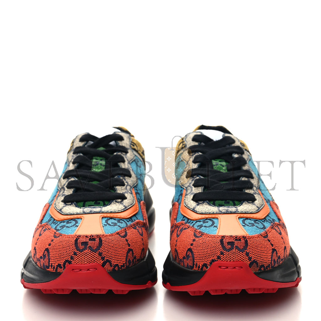 GUCCI MONOGRAM MULTICOLOR GG SUPREME MONOGRAM WOMENS RHYTON SNEAKERS 